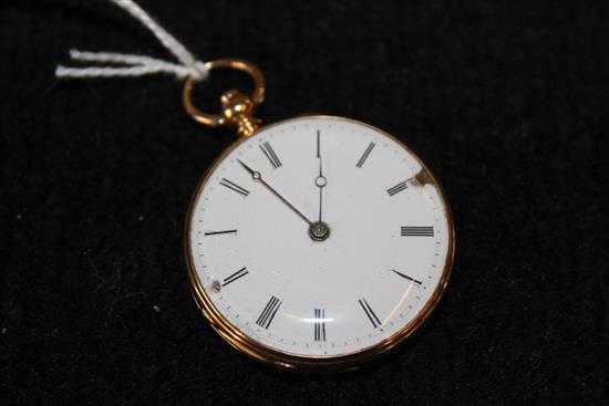 18ct gold ladies open face fob watch retailed by Dent